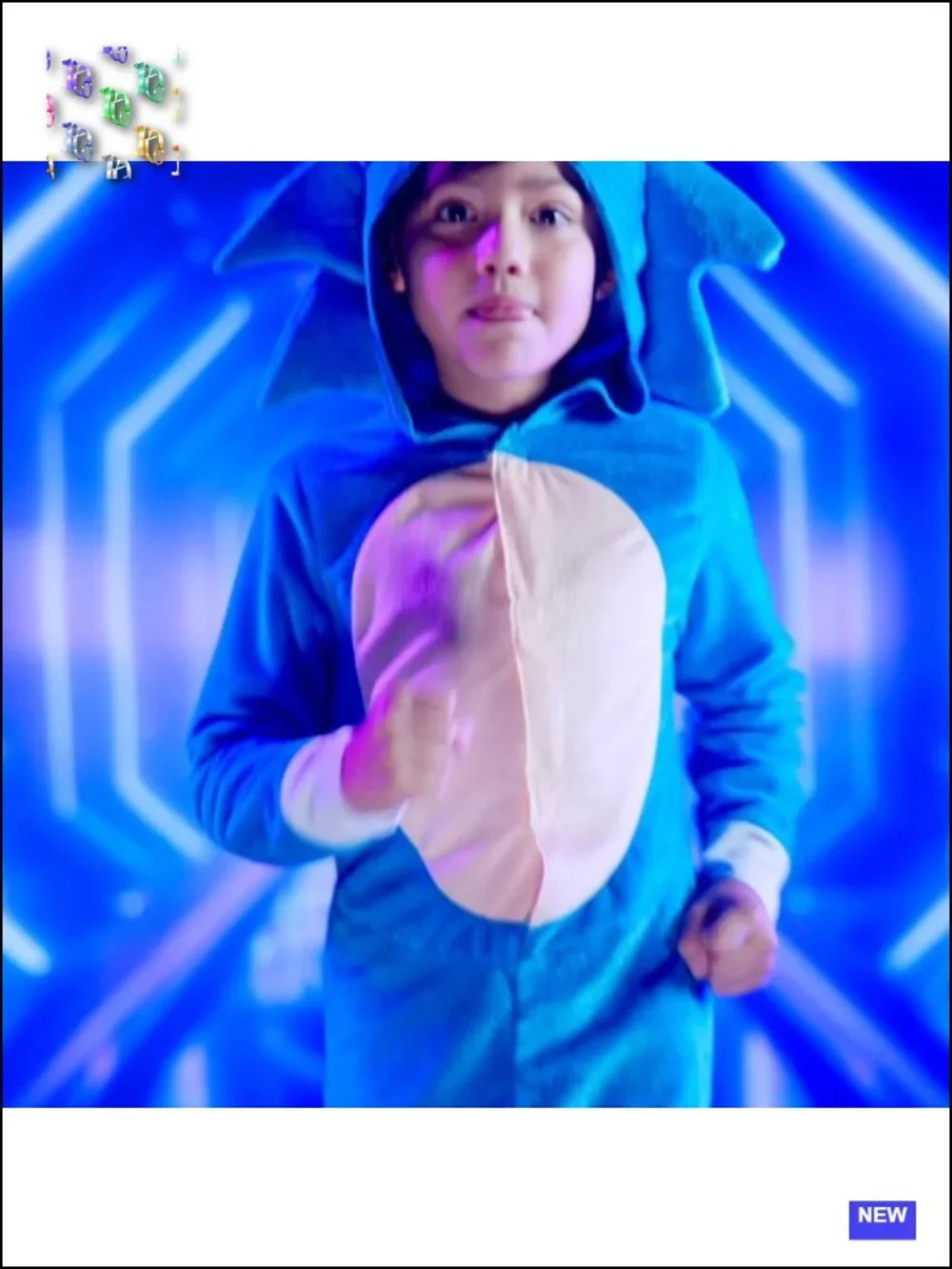 Sonic the Hedgehog Kids Costume Jumpsuit Headpiece Halloween Cosplay